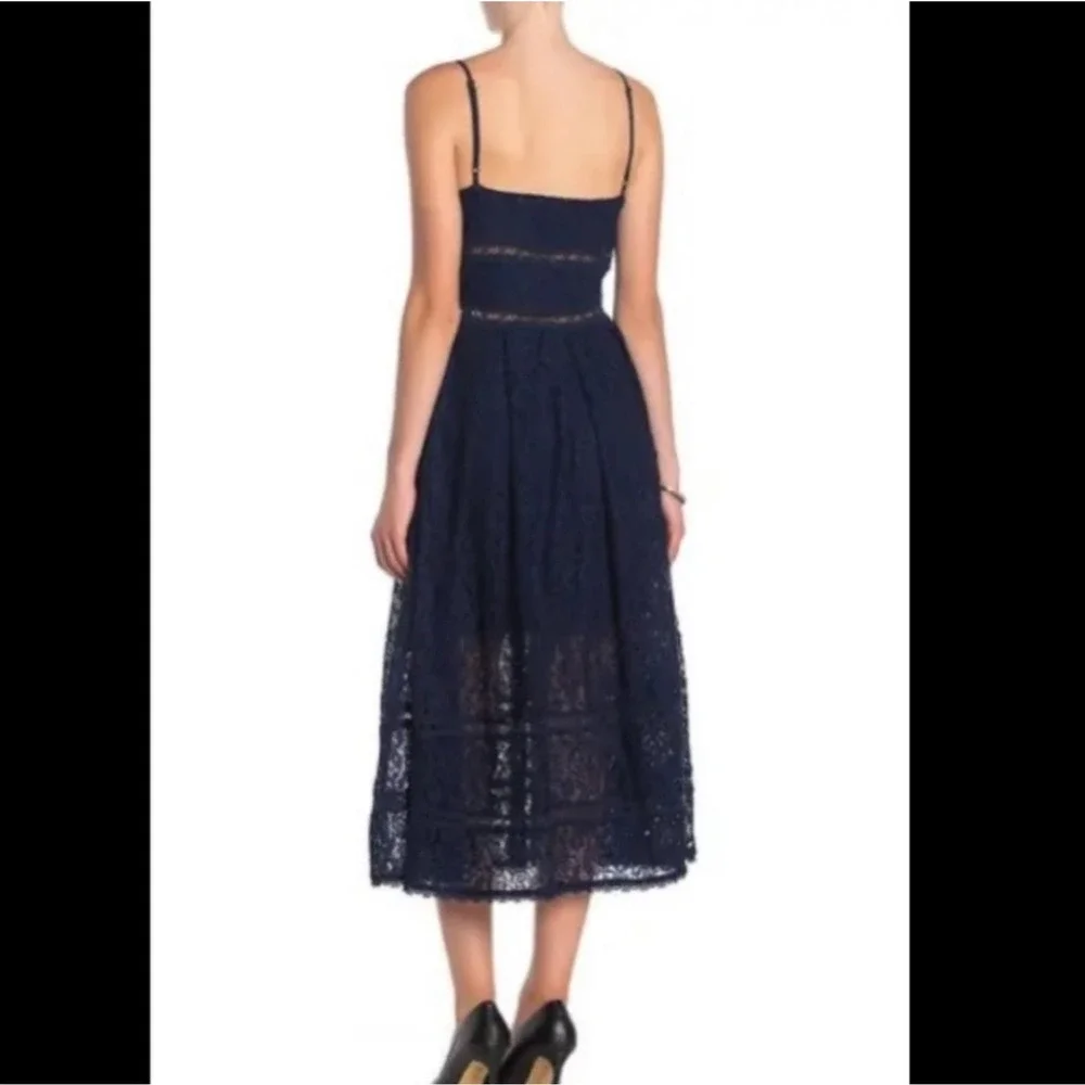 NSR Cocktail Green Lace Midi Dress Size Large - Picture 4 of 4